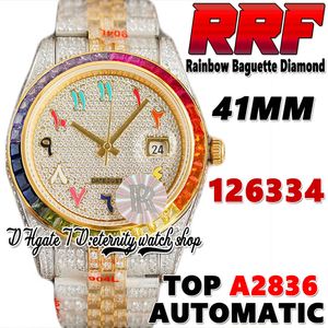 RFF Senaste produkter ZC126334 TOP A2836 Automatisk herrklocka TW228349 EE126333 Arabiska diamanter Dial 904l Steel Iced Out Diamond Two Tone Armband Evitity Watches