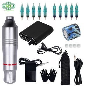 Tattoo Kit Machine Gun Black Ink Set Power Supply Non Slip Grip Body Art Tool Master Special 220617