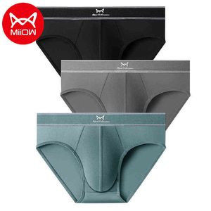 Miiow YouPin 3pcs Organik Pamuk Erkekler Kılavuzları Antibakteriyel iç çamaşırı boksör şortu UNTERPANT NEFREBLE MID WAIST ERKEK PANTIES T220816