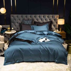 1000tc Egyptian Cotton Duvet Cover Queen King Size Ultra Soft Nature Peacock Blue bed Sheet Pillowcases
