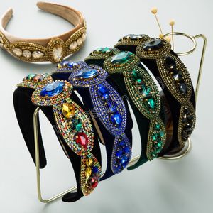 Luxury Shiny Colorful Rhinestone Headband Fashion Hair Accessories Women Trend Temperament Party Hairband Girl Hair Band Headdress