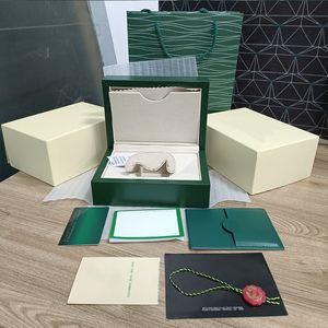 Estojos de relógio verde luxuoso Hh originais com cartões, certificados, bolsas, caixas para relógios 116610, 116660, 116710, bolsa de presente