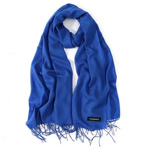 Marca de luxo feminino caxemre lenço sólido primavera verão shawls pashmina e embrulhada feminina stard hijab estobas lenços