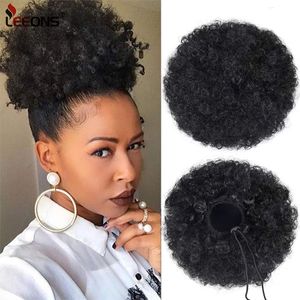 Accessories 8Inch Afro Puff Drawstring Ponytail Synthetic Buns For Black Woman Claw Clip Ponytail Hair Extension Kinky Puff Hair Bun Costume