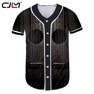 Marca Chitarra Arte Strumento musicale Estate 3D Stampa completa Moda Camicia da baseball Stile stampa Fitness Casual Bottone Tee 220623