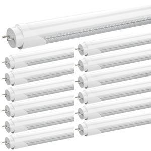 JEDLED T8 G13 LED Bulbs 4 Foot 22W 6000K Cold White Tube Lights 4FT Frosted Cover Fluorescent Light Bulb Ballast Bypass Double Ended Power