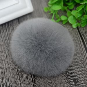 10cm Nature Genuine Fur Ball Pom Fluffy DIY Winter Hat Skullies Beanies Knitted Cap Pompoms TWF003-grey Beanie/Skull Caps Oliv22