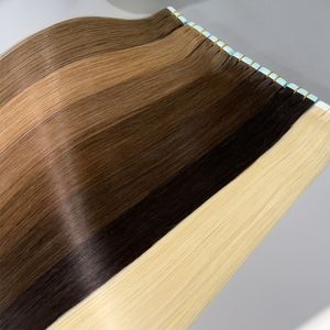 High Quality 12A Tape In Human Hair Extensions Remy Virgin Unprocessed Double Drown 80pcs 200g/Pack 2 Years Life 14"16"18"20"22"24"26"28inch