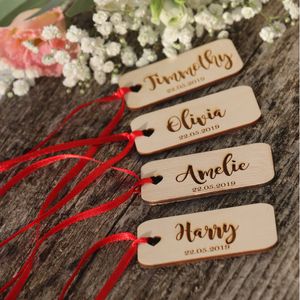 20 Pcs Custom Place Name Sign Wood Table Decor name Heart Tag For Wedding Baby Shower Birthday Guest Gift 220618