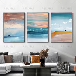 Nordic Minimalist Landscape Abstract Canvas Oil Painting Modern Posters and Prints Wall Picture for Home Decor Cuadros No Frame