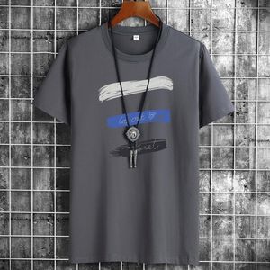 티셔츠 여름 남자 탑 플러스 사이즈 크기 S-6XL 느슨한 짧은 소매 통기성 면화 맨 컬러 인쇄 남자 캐주얼 의류 맨