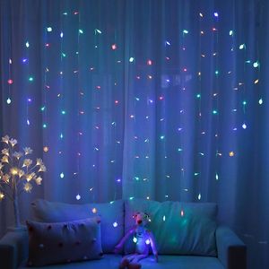 Strings LED Heart Shape Curtain Lights 34 Hearts Window Fairy String For Valentine's Day Wedding Home DecorationLED