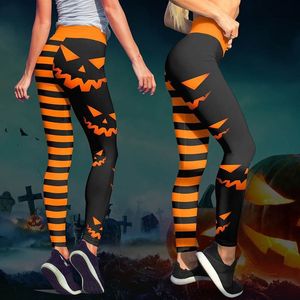 Women Leggings Halloween Pumpkin Printed High Waist Elasticity 3D Legging Fashion Female for Outdoor Jogging Pants 220616