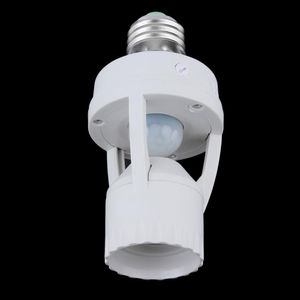 Portalampade Spina E27 Lampadina di rilevamento a infrarossi con sensore di movimento a induzione PIR da 360 gradi