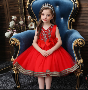 Princess Flower Girl Dress Summer Tutu Wedding Birthday Party Kids Vestres para meninas Fantas figurinas PROM PROM PROMPERS 2022 FS7802 B0711