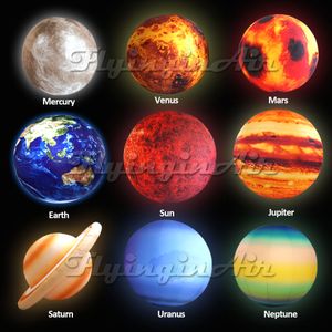 Lighting Solar System Inflatable Planets Mercury Venus Earth Mars Jupiter Saturn Uranus And Neptune Balloon For Party Decoration