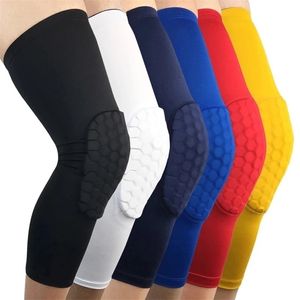 1PCS Atmungsaktive Sport Fußball Basketball Knie Pads Waben Knie Brace Bein Hülse Waden Kompression Knie Unterstützung Schutz 220718