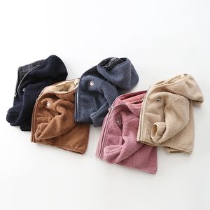 Primavera Autunno Cappotto per bambini Giacca in pile Felpe con cappuccio calde Felpa con cappuccio per bambini Felpa addensata Abbigliamento per bambini 2-8 anni