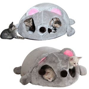 Impermeabile Cats House Mouse Form Pet Bed Cani di piccola taglia Cave Baci rimovibili Bottom Cat For Supplies Y200330