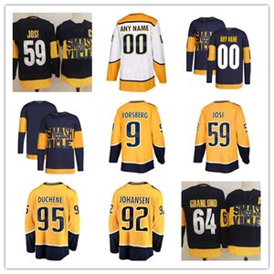 Hockeyshirts Roman Josi 59 Filip Forsberg 9 Matt Duchene 95 Ryan Johansen 92 Mikael Granlund 64 Jesrey Gold White 2022 Stadium Series Navy Maat S-XXXL Gestikt Heren