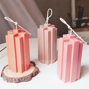 Forma cruzada de formato de construção geométrica Diy Bloqueio de sabão plástico molde de plástico acrílico Candle Creative Mold 220629