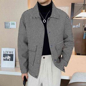 Men's Wool & Blends Autumn Winter Thick Warm Woolen Jackets Short Loose Casual Trench Coat Streetwear Social Overcoat Windbreaker Man Clothi T220810