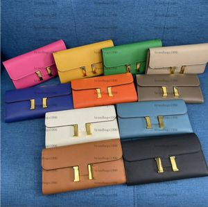 Borsa firmata Togo donna Portafogli Fibbia oro Pelle di mucca intera Porta carte Borse moda Vera pelle Portafoglio lungo Per signora 11 Colori 539