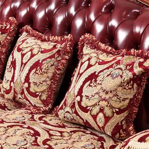 American Style Claret Sofa Pillow Cover Wine Red Pillow Cover Dekoracje świąteczne do domu 201006