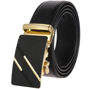 Correia de moda Cinto de couro real para homens Cintos de fivela automática venda 110-130cm Strap 01