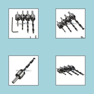 Drill Bits Power Tools Home Garden Hss Flute Carpentry Countersink Bit Set Woodworking Tool Chamfer M Mm Hex Shank Drop Delivery
