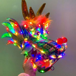 Party Performance Anti-Broken Chinese Traditional Dance Dragon Head Accessories Funny Festival Props for Fitness Ribbon Dragons 400g