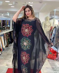 Wholesale two piece dresses diamond resale online - Two Piece Dress Middle East Muslim Ramadan Chiffon Clothing Diamond Black Loose Large Size Long Skirt Abaya Dubai
