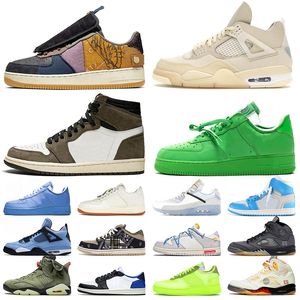 OW x Designer Scotts Basketball Shoes Jumpman Mens Womens Off White Dunks Cactus Jack Fragment Travis Mca Black Muslin Sports Sneakers Trainers Size