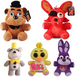 ミッドナイトハーレムベアぬいぐるみ18cm高品質テディベアの5泊Freddy's Golden Freddy Fazbearコットン素材マングルFoxy Bonnie Chica ChildrenGift