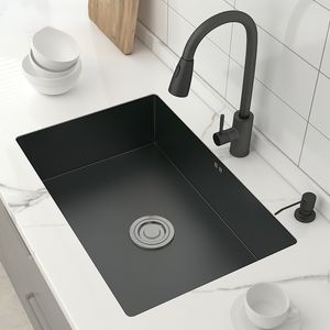 Stainless Steel Kitchen Sink Single Bowl Basin Undermount Brushed Narrow Edge Bar Sink With Drain Accessories