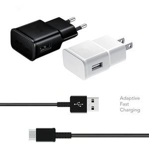 2em1 Comincan Usb Carregador rápido para S6 S10 9V 2A Adaptador de tomada de parede de viagem completo 2A doca de carga doméstica com cabo preto tipo c