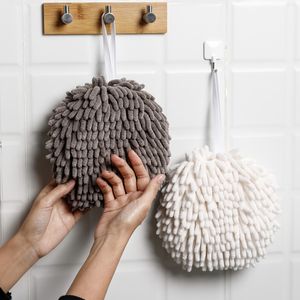 Soft Chenille Kitchen Bathroom Hand Towel Ball Wall-Mounted Hanging Wipe Cloth Quick Dry Super Absorbent Microfiber Hand Towels HY0388