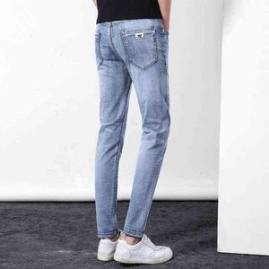 Grade High Herren Jeans Sommer koreanische Modemarke Slim Fit lässig kleine Fuß elastische dünne Hosen