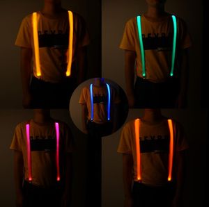 Led Light Up Suspenders Adjustable Party Glowing Y Shape Pants Straps with Stong Event Supplies Night Club Props for Adults Kids