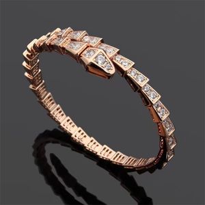 Designer de jóias mulheres pulseira diamante adorável cobra prata rosa ouro jóias placa de cobre festa casamento charme namorada serpente pulseira tiffly jóias