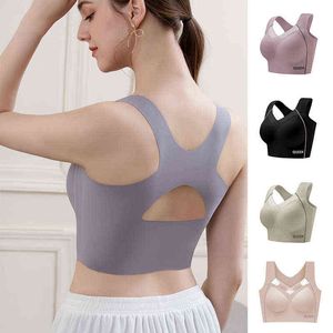 Reggiseno sportivo per le donne Plus Big Size Ladies Ice Silk Bralette Mujer Vest Top intimo imbottito Fitness Running brasserie L220726