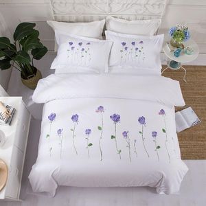 Sängkläder sätter trädgård broderi 100% bomull dubbel täcke täckning 200 230 special hantering sängkläder