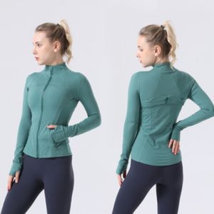 LU Yoga Jacket lu-008 Women's Define Workout Casual Sports Tight Coat Fitness Jacket Sports Quick Drying Sportswear Top Solid Color Same Sports Jacket