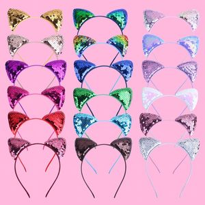 Moda carino paillettes orecchie di gatto cerchi per capelli fascia per ragazze bambini fasce per capelli fascia per capelli accessori per bambini copricapo bambini 405 H1