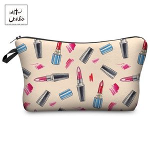 WHO S Fashion Printing Lipstick Makeup Bags Cosmetic Organizer Bag Pouchs For Travel Ladies Pouch Women Cosmetic Bag Y200714