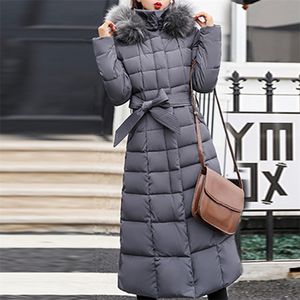 Parkas ceket kadın kış ceket pamuk yastıklı sıcak maksi puffer bayanlar ince uzun katlar parka femme aşağı ceket 201128