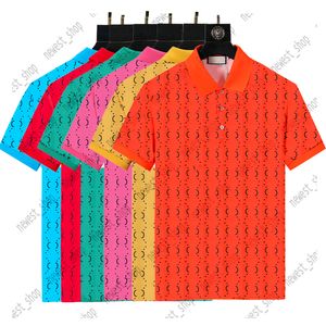 2022 designer de verão polos masculinos europa camisas femininas clássicas letras jacquard impressão camiseta parafuso patchwork de algodão POLO tshirts M-XXXL