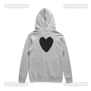 Designer Cdgs Hoodie Trendy Play Little Red Heart Back Multi Heart Homens e Mulheres Lazer Zipper Hoodie Cinza Casal Suéter Commes Des Garcon 874