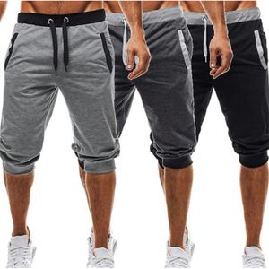 Shorts Men Bermuda Summer Leisure Knee Length Color Patchwork Joggers Short Sweatpants Trousers 220715