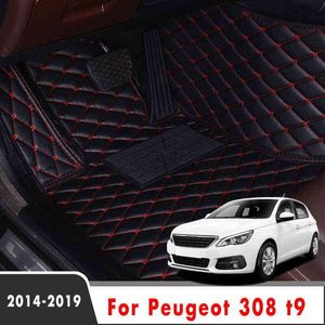 Mattor Bilgolvmattor för Peugeot 308 T9 2019 2018 2017 2016 2015 2014 Auto Interior Anpassade vattentäta Anti Dirty Mattor täcker W220328